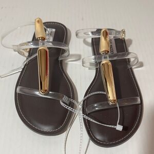 Steve Madden Clear and Gold Women's Sandals